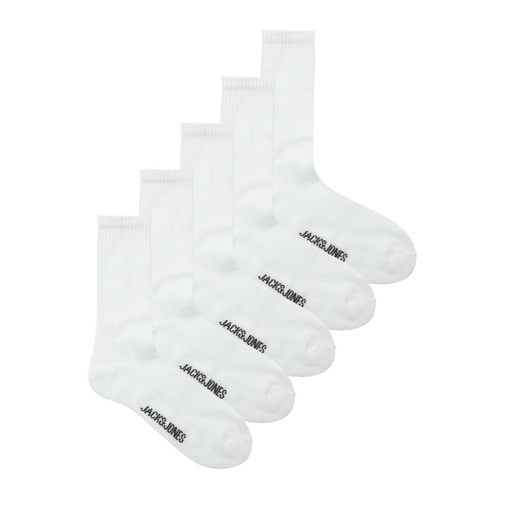 X5 Paires de Chaussettes Blanches Garçon/Homme Jack & Jones Tennis pas cher