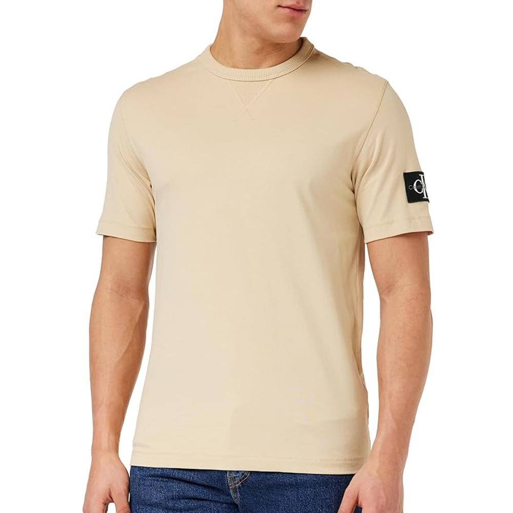 T-shirt Marron Homme Calvin Klein Jeans Badge pas cher