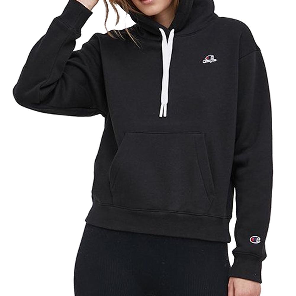 Sweat à Capuche Noir Femme Champion 114466 pas cher