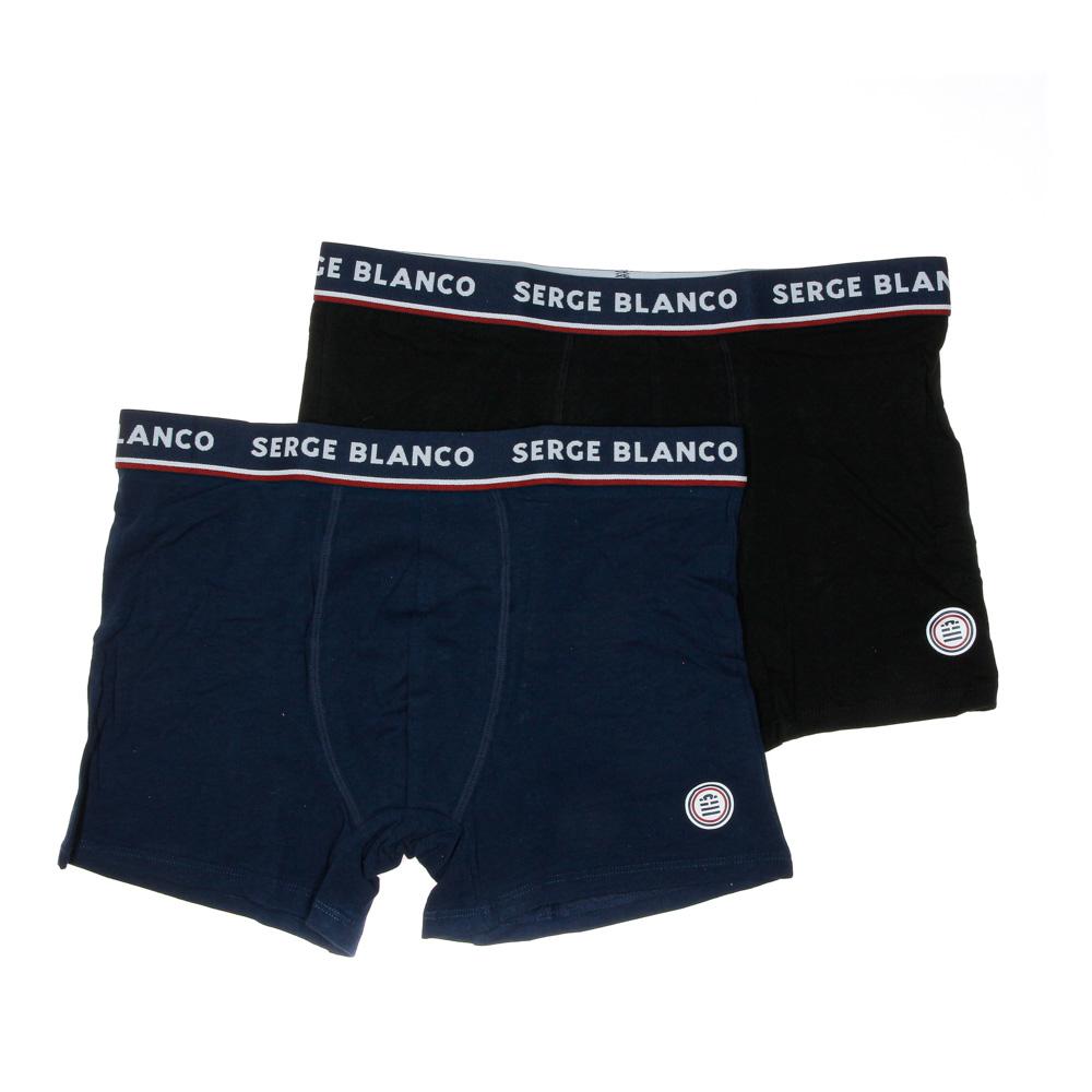 x2 Boxers Noir/Marine Serge Homme Blanco BCX2 pas cher