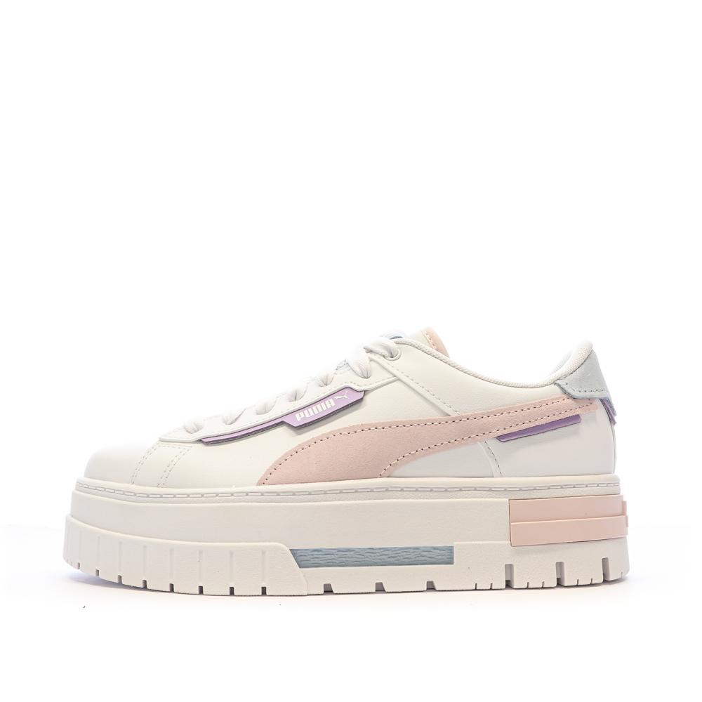 Baskets Blanches Femme Puma Mayze Crashed pas cher