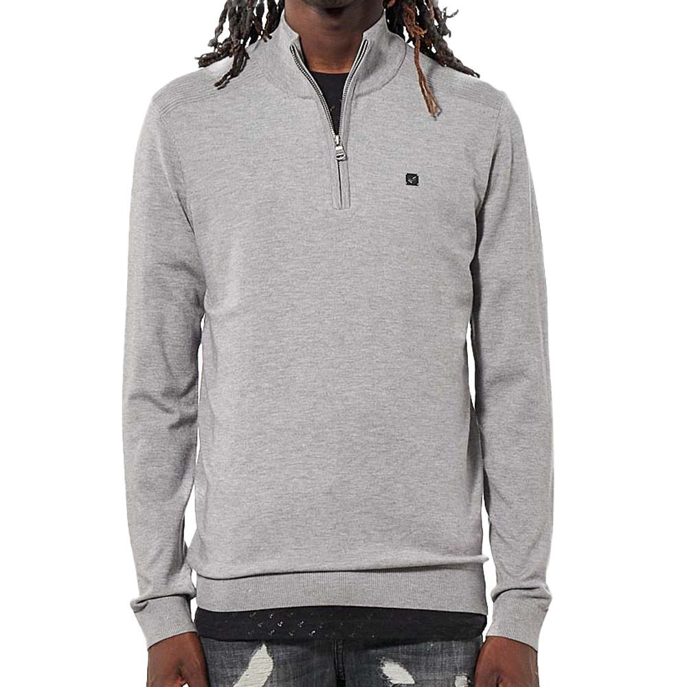 Pull 1/4 zip Gris Homme Kaporal Adah pas cher