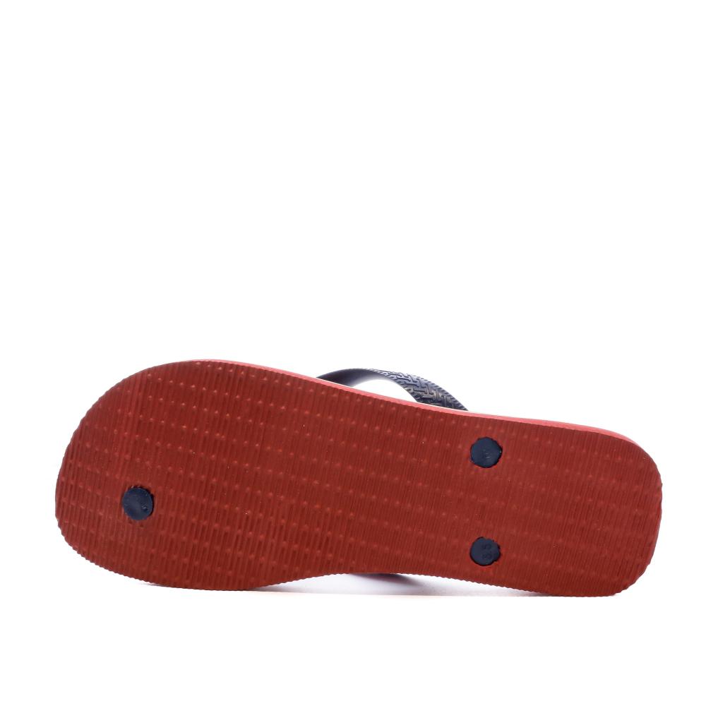 Tongs Rouge Homme Havaianas Brasil Logo vue 2