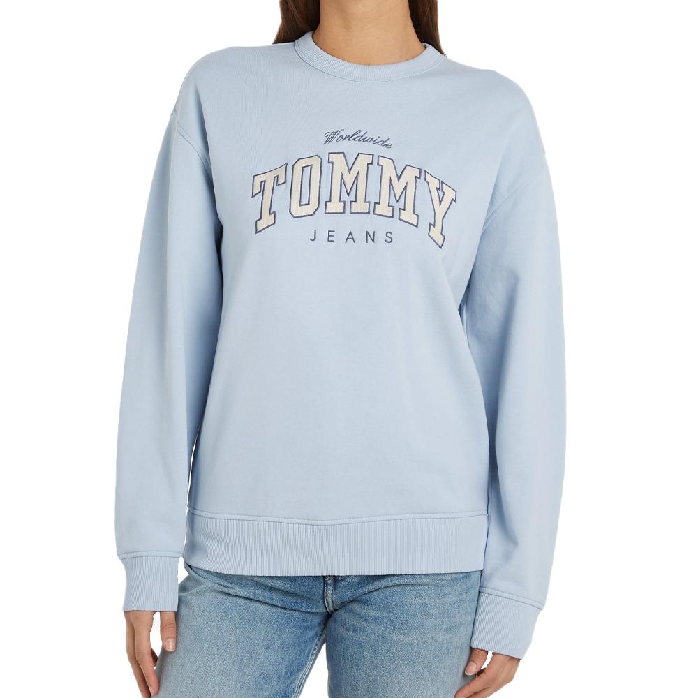 Sweat Bleu Femme Tommy Hilfiger Varsity Luxe pas cher