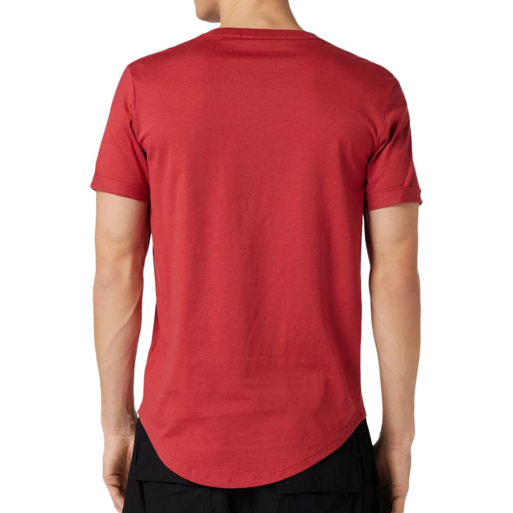 T-shirt Rouge Homme Calvin Klein Jeans Badge Turn Up vue 2