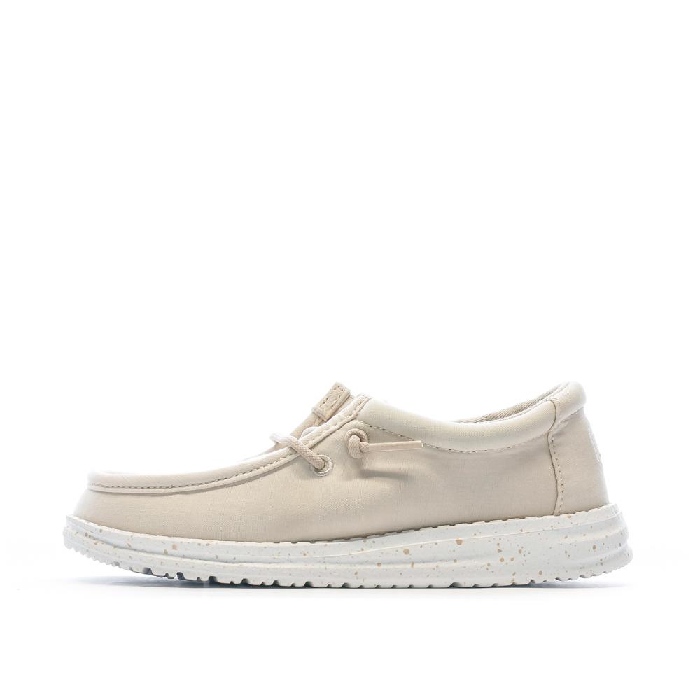 Chaussures Beige Fille Hey Dude Wally Youth Slub Canvas pas cher