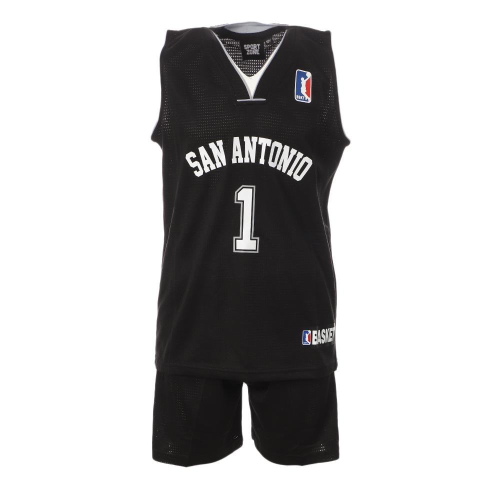 San Antonio Ensemble de basket Noir Enfant Sport Zone pas cher