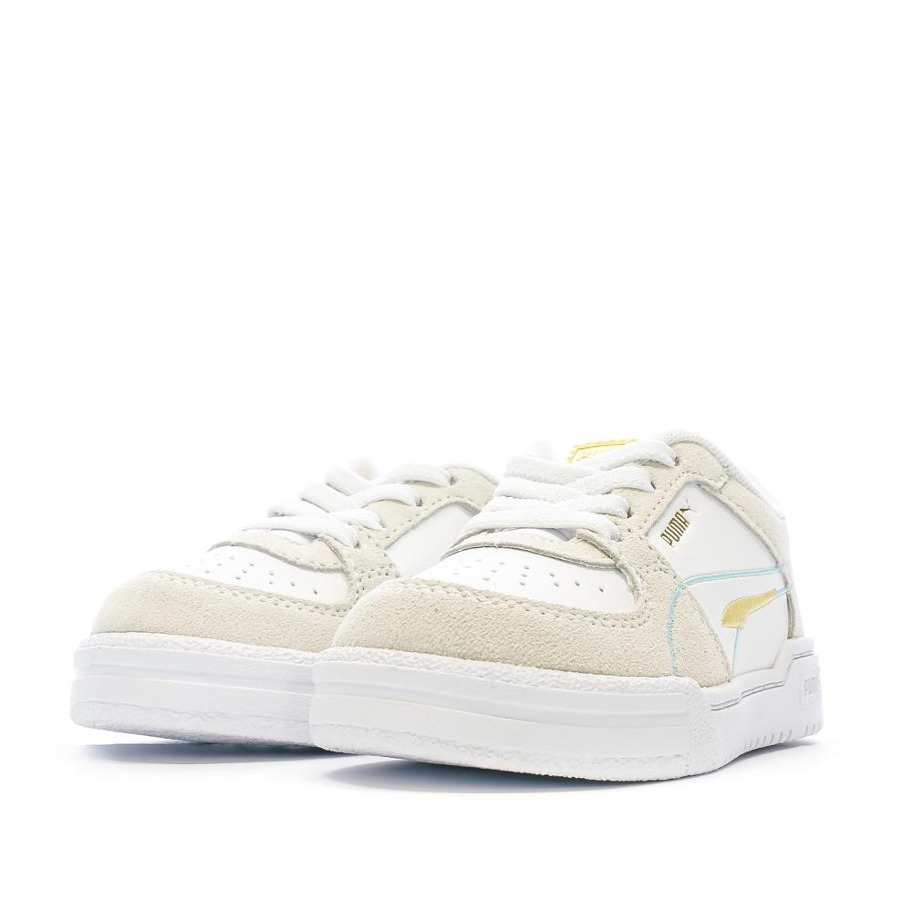 Baskets Blanc/Beige/Jaune Fille Puma Pro Tweak vue 6