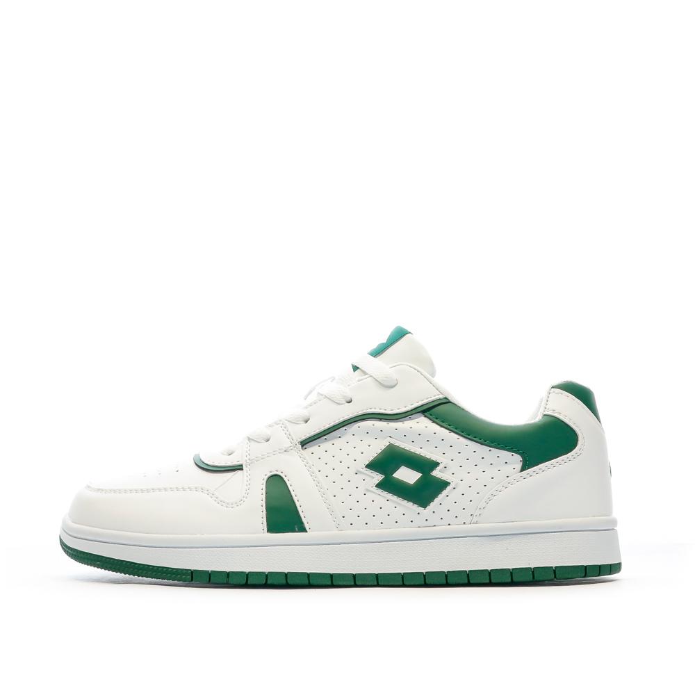 Baskets Blanches/Vert Homme Lotto Twenty 1 pas cher