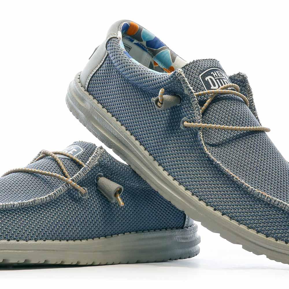 Chaussures Bleu Homme Hey Dude Wally Triple Needle vue 7