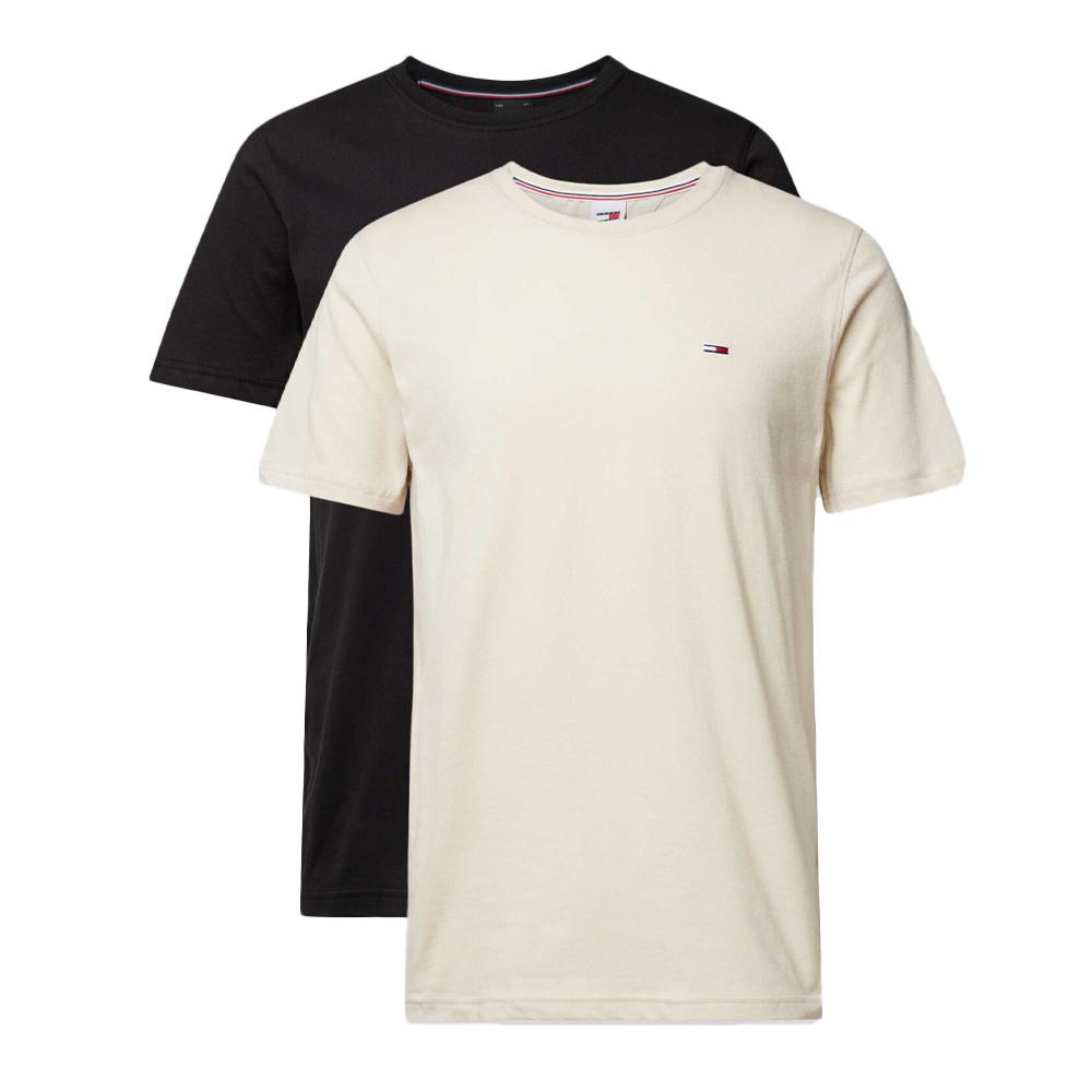 X2 T-shirt Beige/Noir Homme Tommy Hilfiger DM0DM15381 pas cher