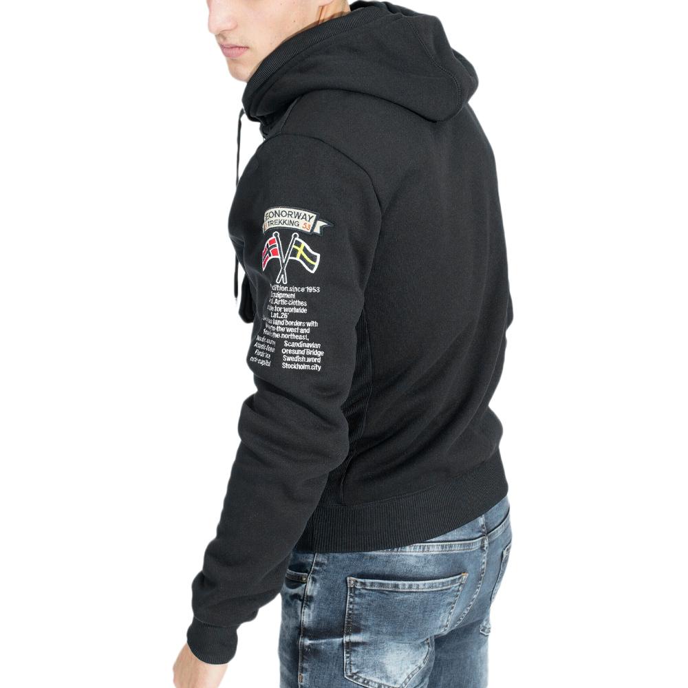 Sweat à Capuche Noir Homme Geographical Norway Lady vue 2