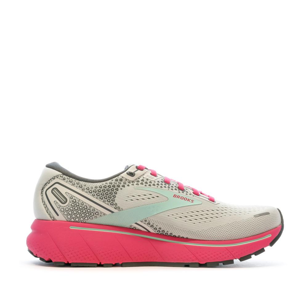 Chaussures de running Grises/Roses Mixte Brooks Ghost 14 vue 2