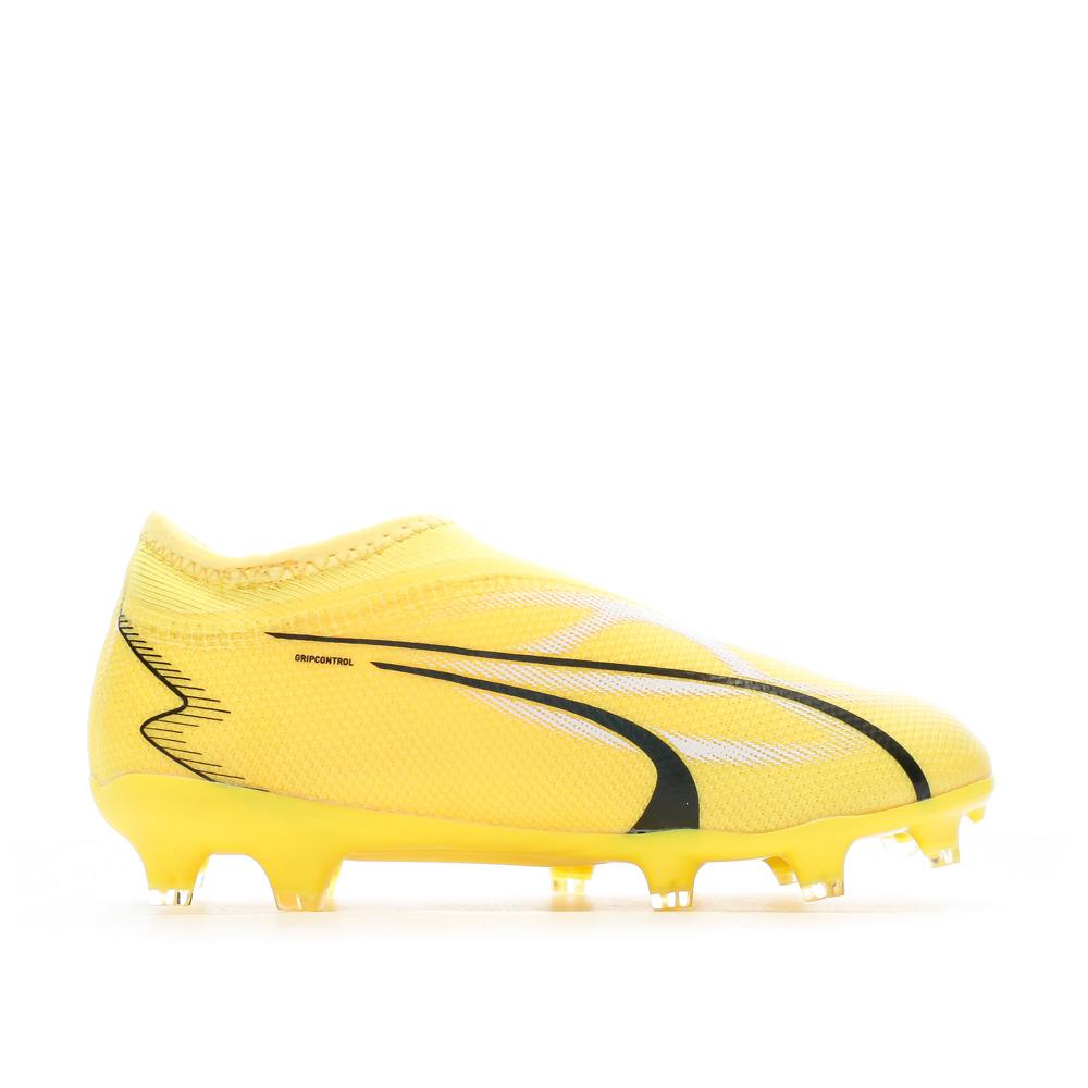 Chaussures de foot Jaunes Enfant Puma Ultra Match LL FG vue 2