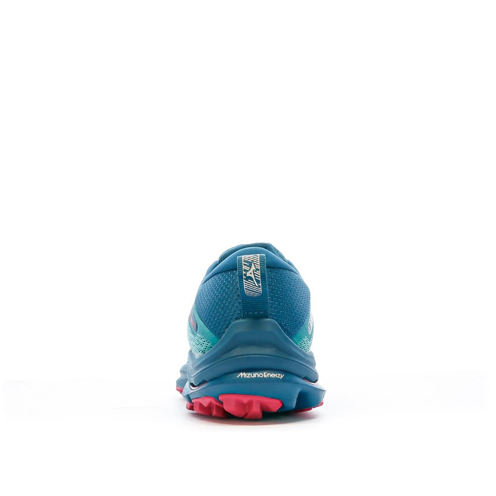 Chaussures de Trail Bleu/Rose Femme Mizuno Wave Rider vue 3