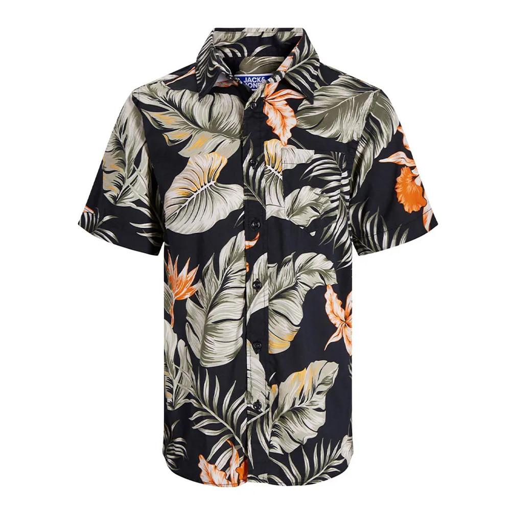 Chemise Noir Garçon Jack & Jones Tropic pas cher