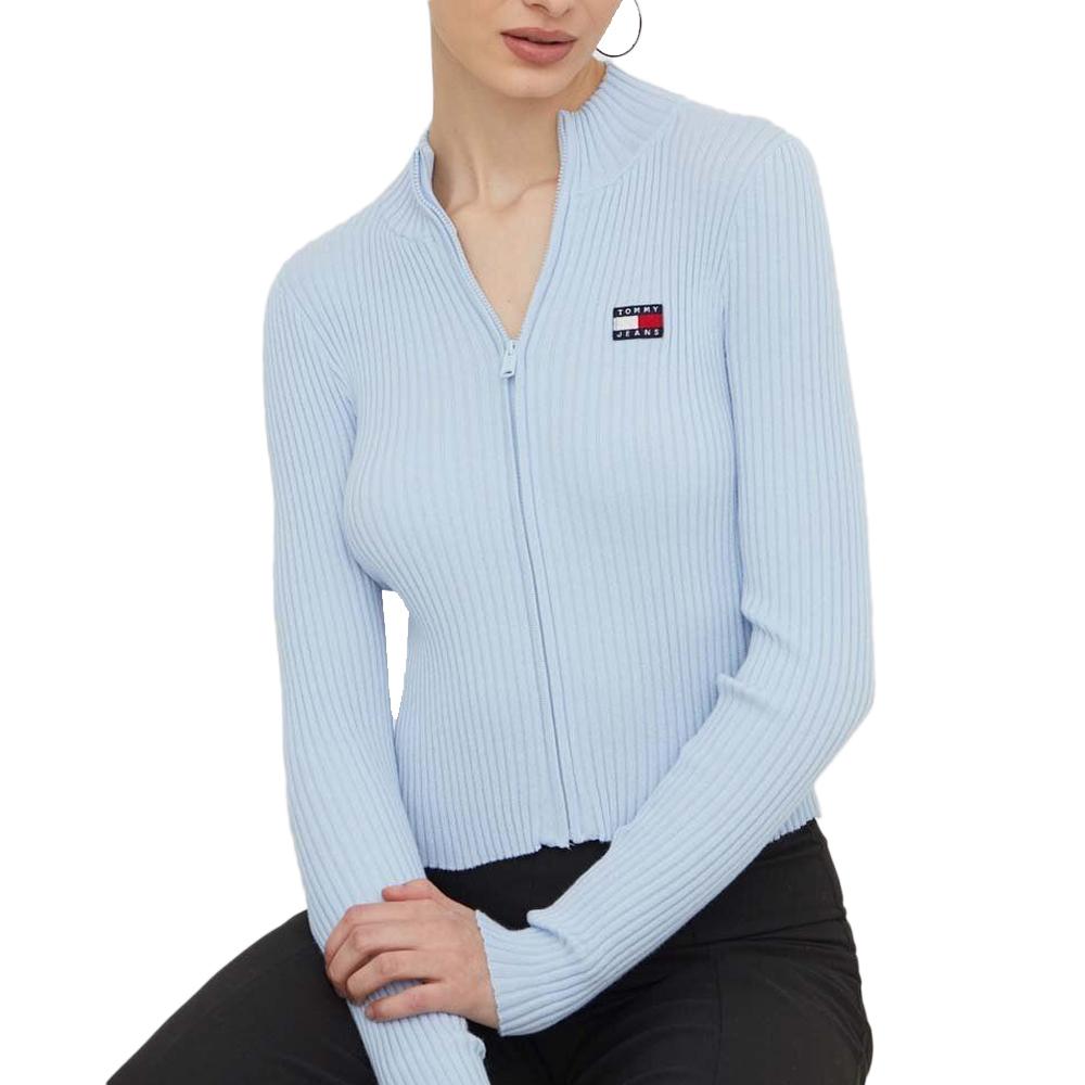 Sweat Zippé Bleu Femme Tommy Hilfiger Thru Badge pas cher