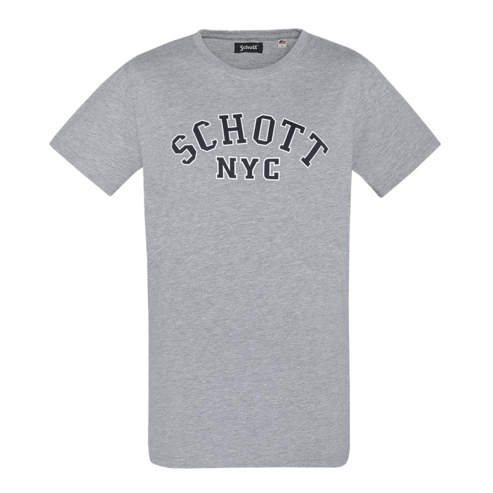 T-shirt Gris Homme Schott Crew pas cher