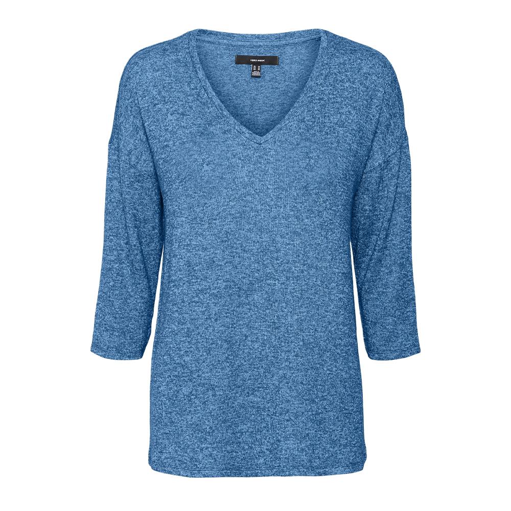 Pull Bleu Femme Vero Moda Brianna 3/4 pas cher