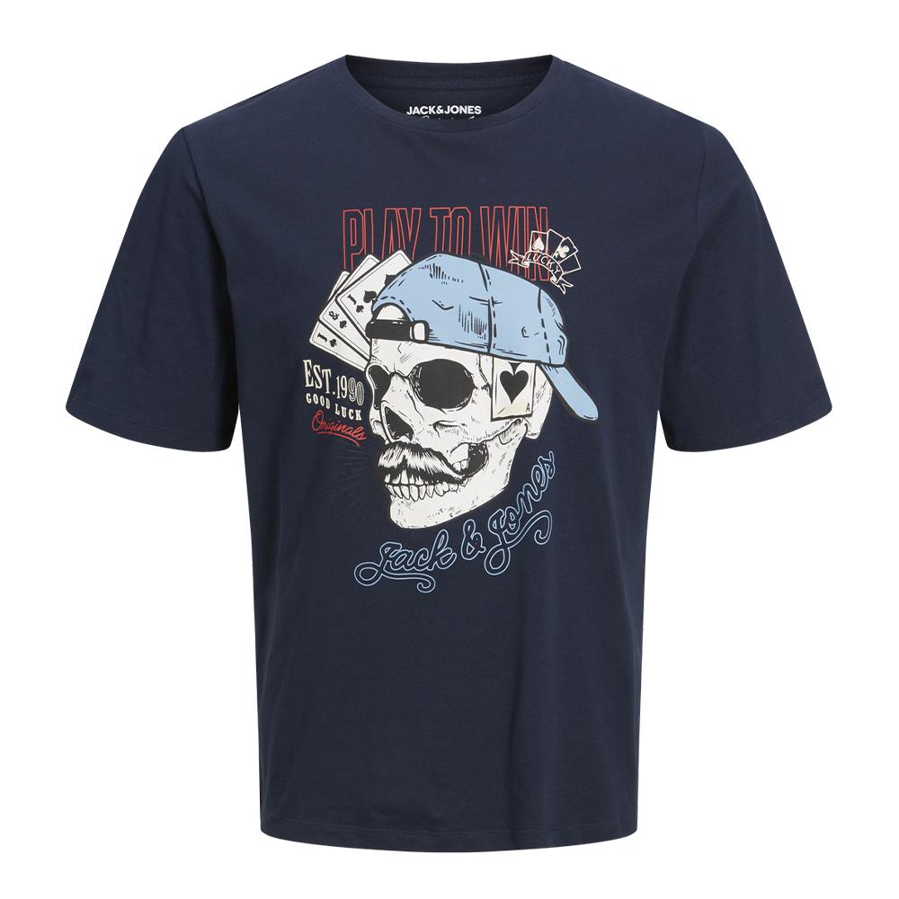 T-shirt Marine Garçon Jack & Jones Bury pas cher