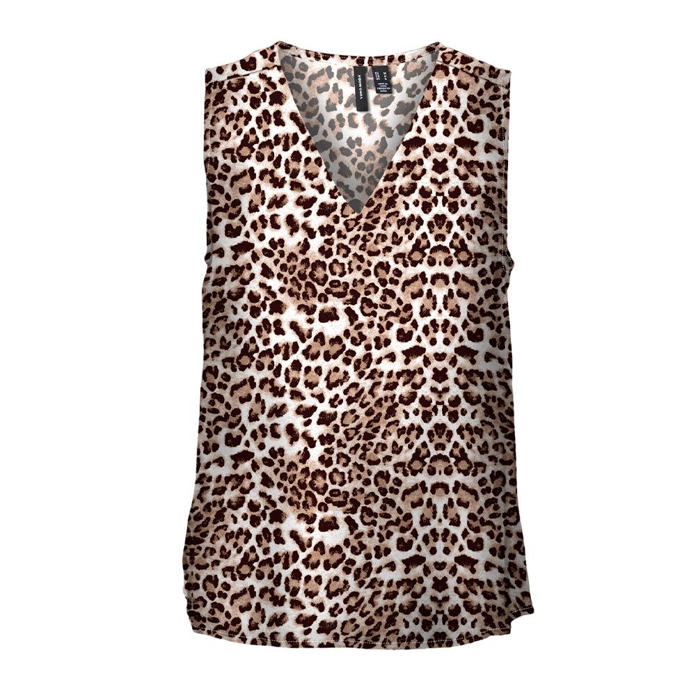 Blouse Marron/Noir à Motifs Femme Vero Moda Easy Joy pas cher