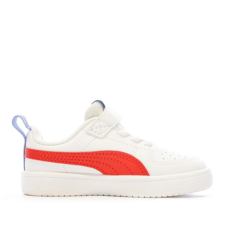 Baskets Blanc/Rouge Fille/Garçon Puma Rickie vue 2