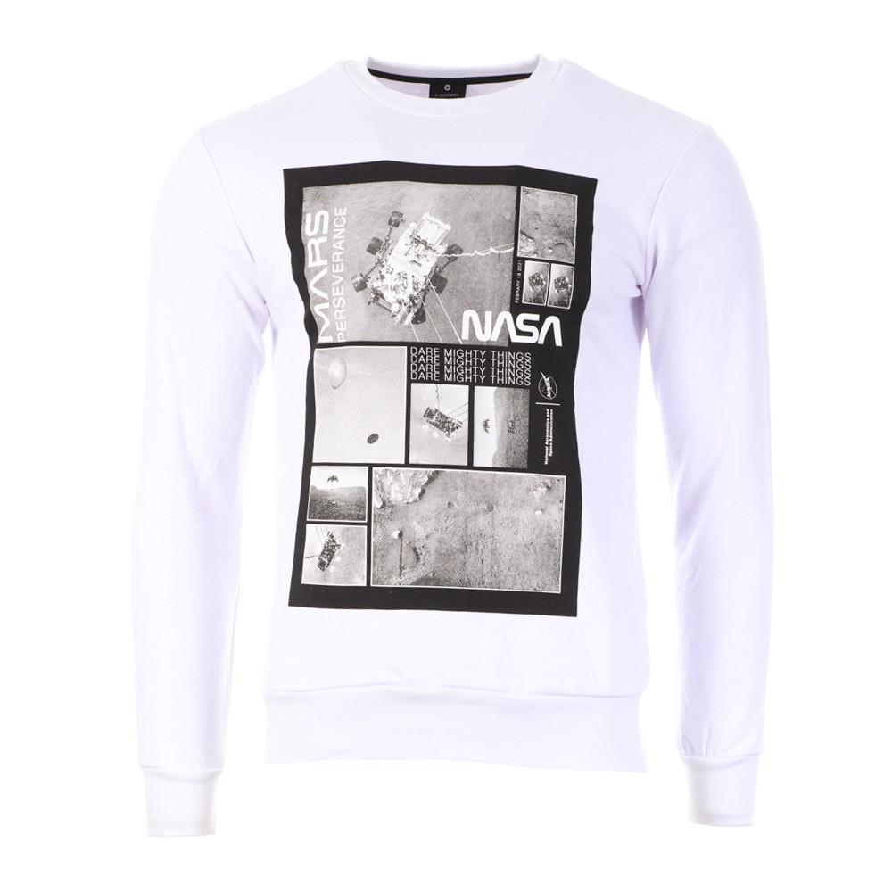 Sweat Blanc Homme Nasa MARS06S pas cher