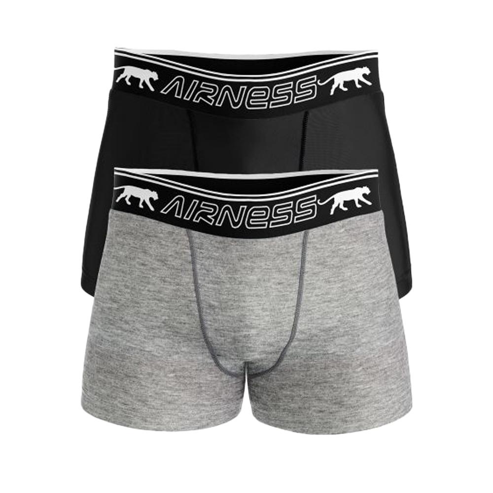 X2 Boxers Noir/Gris Garçon Airness Airness 3/57/128 pas cher