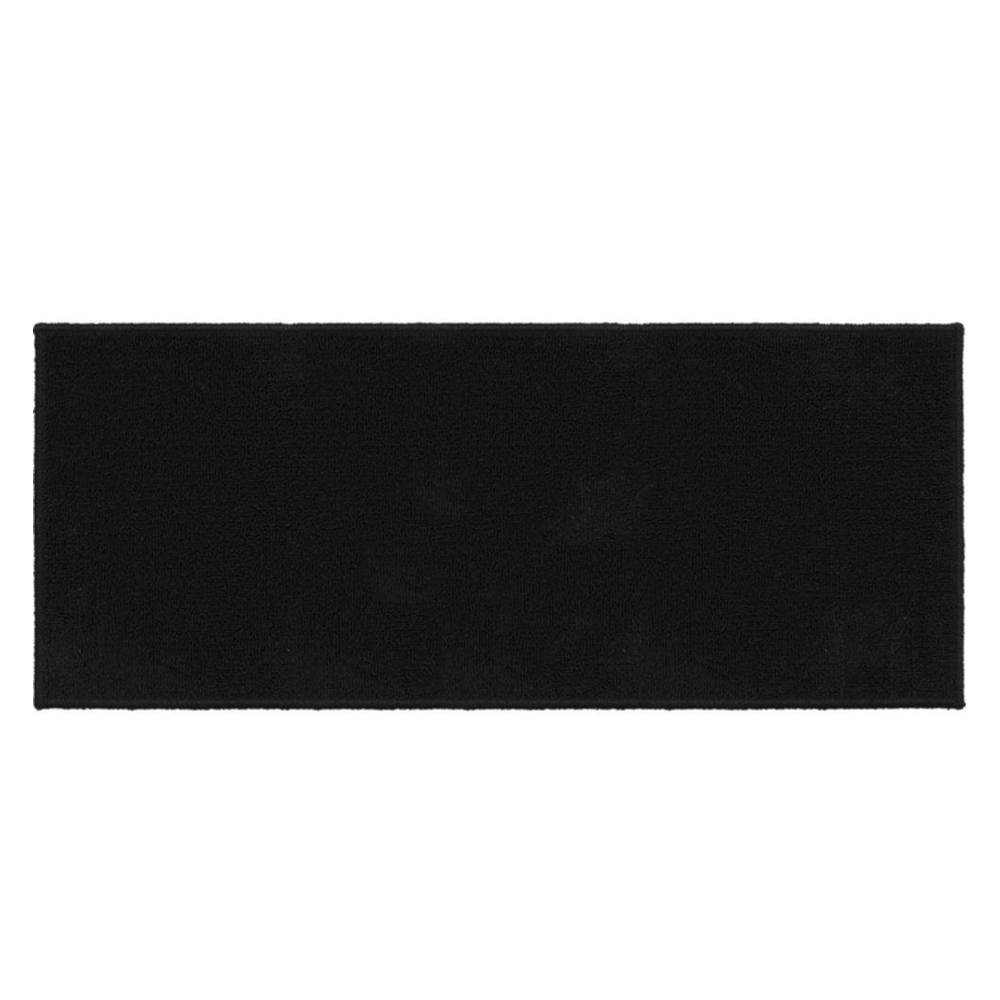 Tapis Uni Noir Luance 50x120cm Anna pas cher