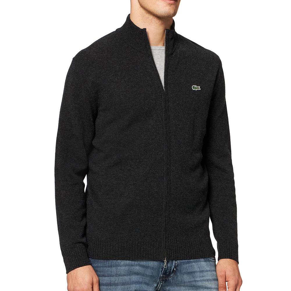 Sweat Zippé Noir Homme Lacoste AH1945 pas cher