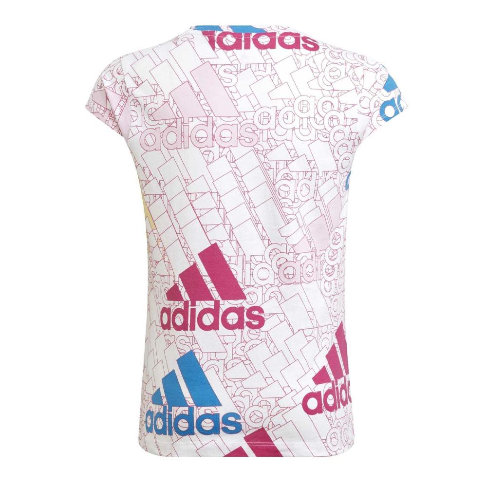 T-shirt Blanc/Rose Fille Adidas HM4526 vue 2