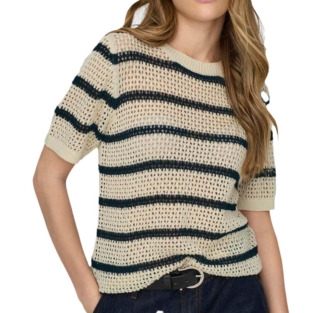 Pull en Maille Beige Femme JDY Stripe pas cher