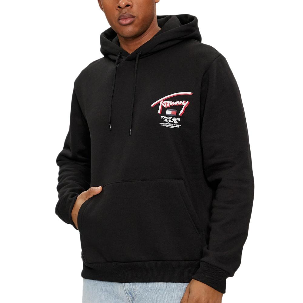 Sweat à Capuche Noir Homme Tommy Hilfiger Reg Street pas cher