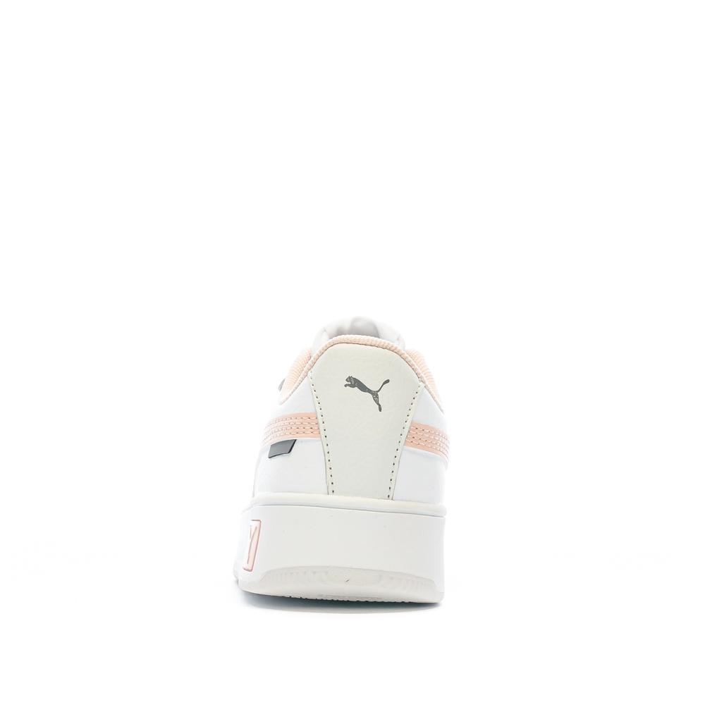 Baskets Blanches/Rose Fille Puma Carina 04 vue 3