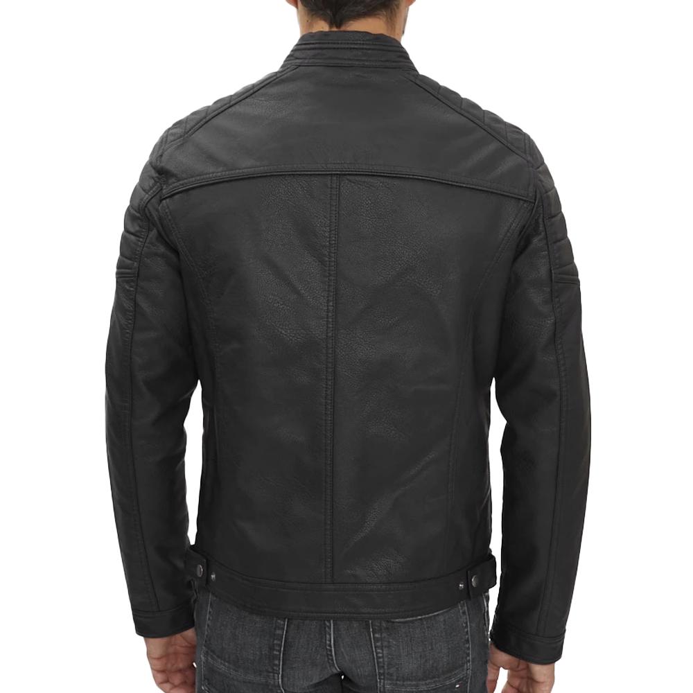 Veste Simili cuir Noir Homme Jack & Jones Jacket vue 2