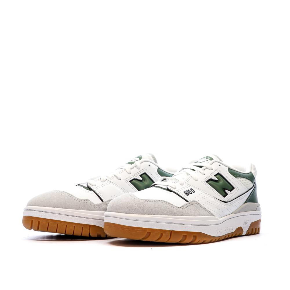 Baskets Blanc/Vert Homme New Balance 550 vue 6