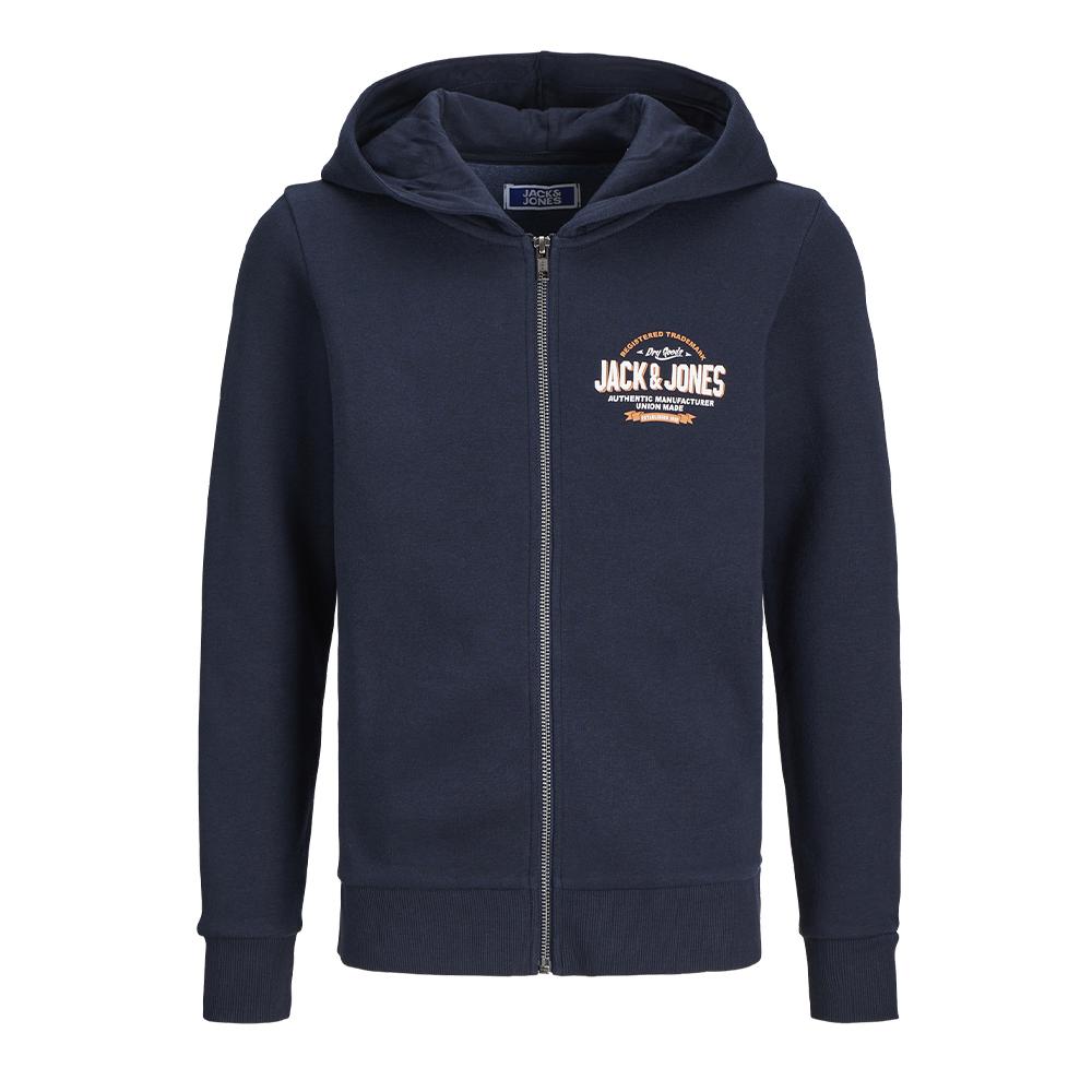 Sweat Zippe Marine Garçon Jack & Jones Jjelogo pas cher