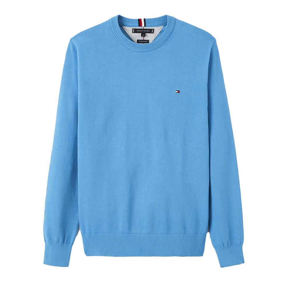 Pull Turquoise Homme Tommy Hilfiger 1985 Crew Neck pas cher