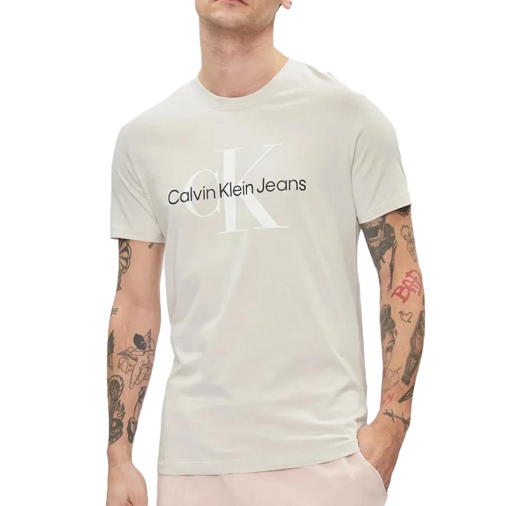 T-shirt Gris Homme Calvin Klein Jeans Tone Monogram pas cher