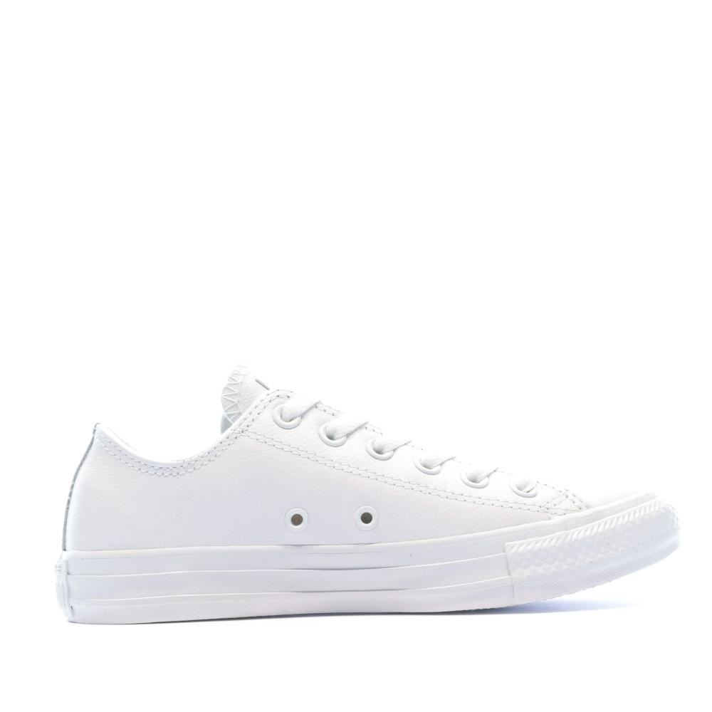 All Star Baskets blanches cuir Homme Converse vue 2