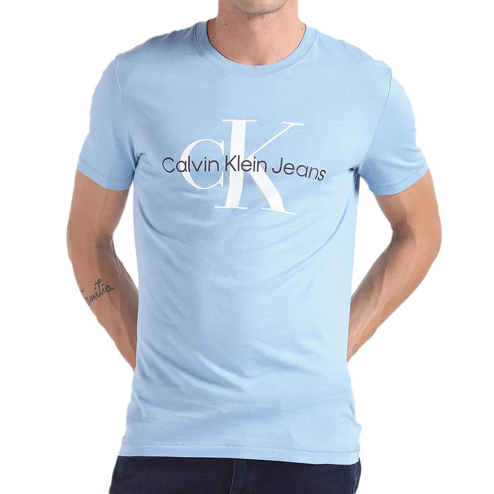 T-shirt Bleu Homme Calvin Klein Jeans Two Tone pas cher