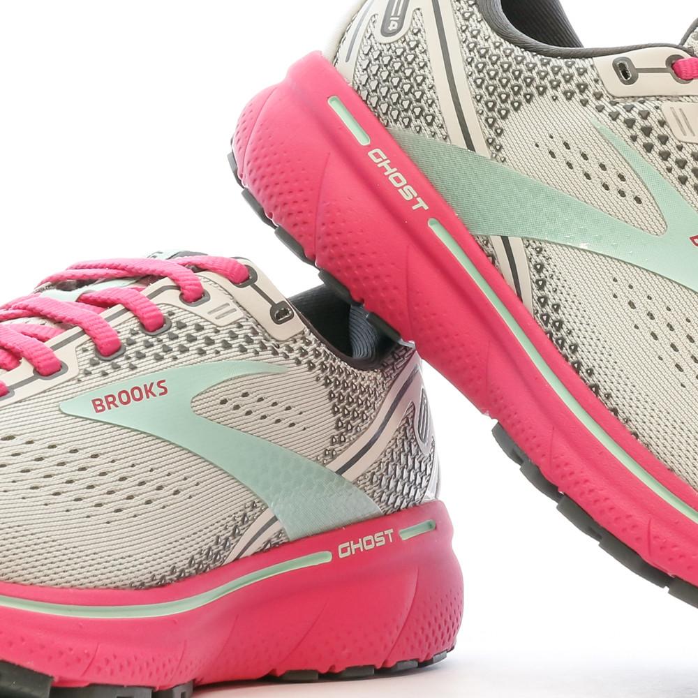 Chaussures de running Grises/Roses Mixte Brooks Ghost 14 vue 7