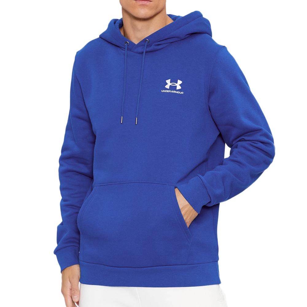 Sweat à Capuche Bleu Homme Under Armour Essential Fleece Hoodie pas cher