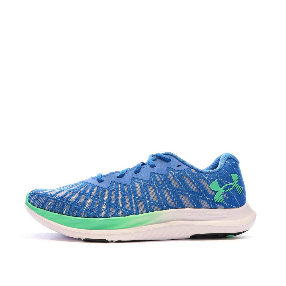 Chaussures de Running Bleu/Vert Homme Under Armour Charged Breeze 2 pas cher