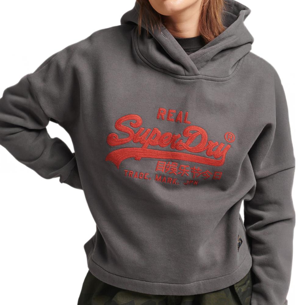 Sweat Gris Femme Superdry Hood pas cher