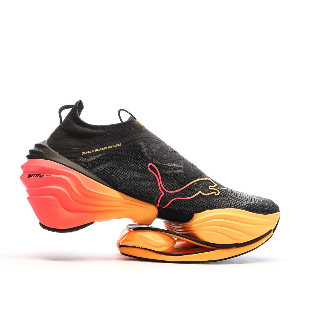 Chaussures de running Noires/Oranges/Roses Femme Puma Fast Nitro Elite vue 2