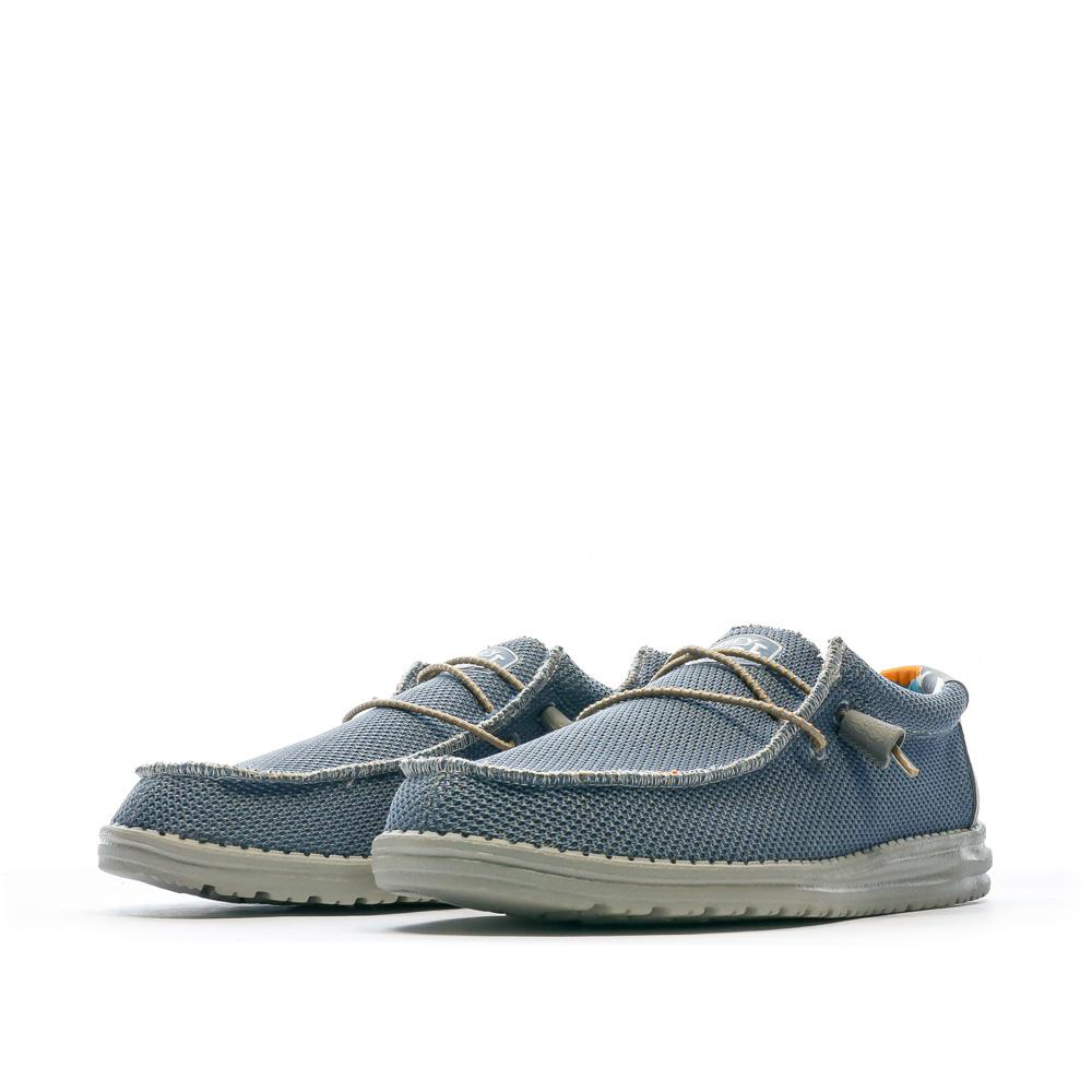 Chaussures Bleu Homme Hey Dude Wally Triple Needle vue 6