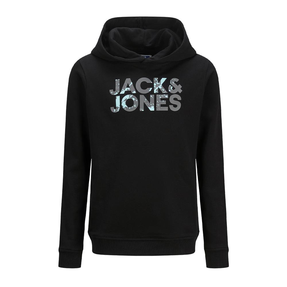 Sweat à Capuche Noir Garçon Jack & Jones Corp Splash pas cher