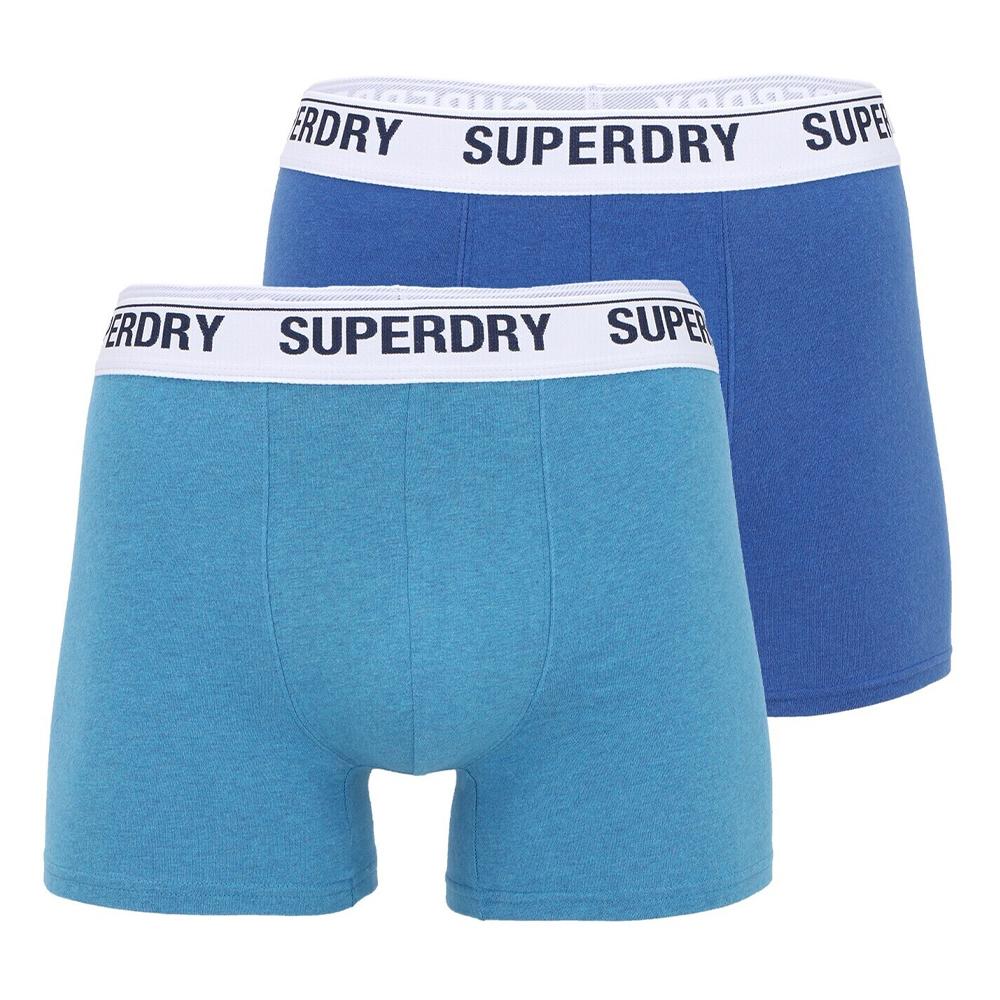 Lot x2 Boxers Bleu Homme Superdry pas cher