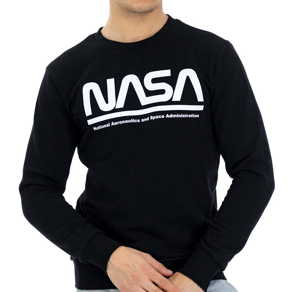 Sweat Noir Homme Nasa Crewneck pas cher